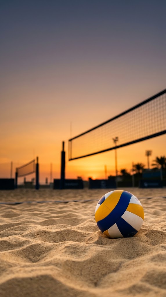 Quadra de areia com bola de vôlei do CT Vivi Nunes em Videira
